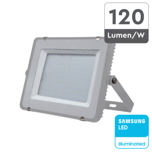 150W 120LM/W  LUCE 4000K NATURALE SKU 776  V-TAC PRO Faro LED SMD Chip Samsung Colore Grigio  IP65