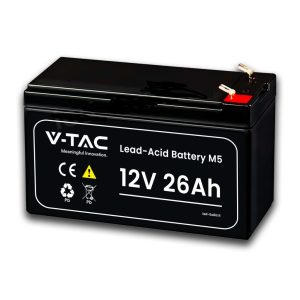SKU 23454 VT-12-26 V-TAC Batteria al Piombo 26Ah 12V Lead-Acid M5 175*165*127mm