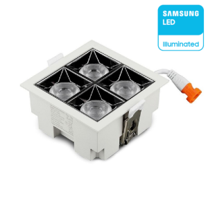 16W LUCE 4000K NATURALE  CRI90 SKU 992 VT-2-16-1  V-TAC PRO Faretto LED Chip Samsung da Incasso  (4*4W) UGR19 36°