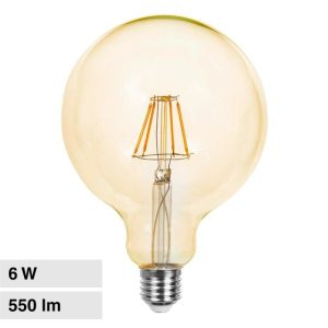 4W G125 E27 LUCE  2200K CALDA  SKU 214473 VT-1956  V-TAC Lampadina LED E27  Filamento Ambrato