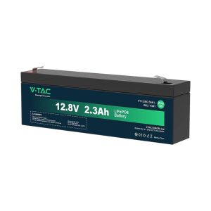 SKU 11941 VT-12.8V 2.3AH-L V-TAC Batteria al Litio 2.3Ah 12.8V LiFeP04 T2 con Attacchi 178*35*60mm IP55