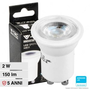 2W 38°  LUCE 6400K BIANCA SKU 21871 V-TAC PRO Faretto LED Chip Samsung GU10 Copertura Satinata