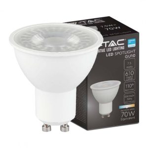 7,5W 110° LUCE  6500K BIANCA   SKU 21874 V-TAC PRO Faretto LED Chip Samsung GU10