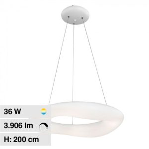 38W LUCE 3 IN 1 SKU 213959 V-TAC Lampadario LED a Sospensione  con Telecomando Cambio Colore Corpo Bianco  Dimmerabile