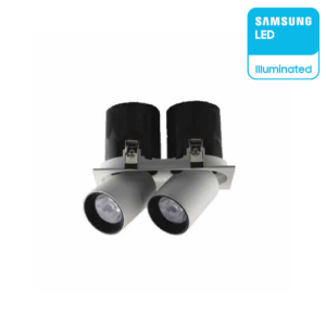2X18W LUCE 4000K  V-TAC PRO Faretto LED Chip Samsung da Incasso Doppio  Colore Bianco e Nero