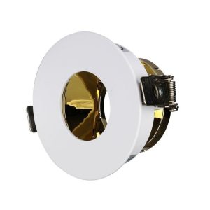 SKU 3158 VT-873-WGV-TAC Portafaretto LED da Incasso GU10 Rotondo Colore Bianco con Interno Oro