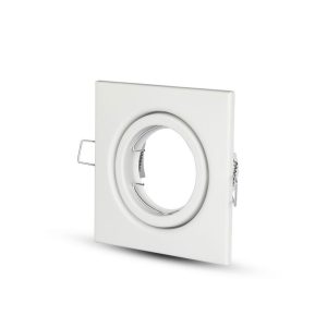 SKU 3472 VT-7227SQ-WH V-TAC Portafaretto LED da Incasso Quadrato GU10 e GU5.3 (MR16) Colore Bianco Orientabile