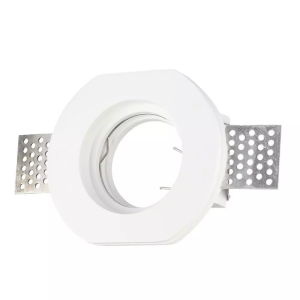Portafaretto LED da Incasso Rotondo GU10 e GU5.3 (MR16) Corpo in Gesso Bianco