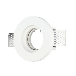 Portafaretto LED da Incasso Rotondo GU10 e GU5.3 (MR16) Corpo in Gesso Bianco