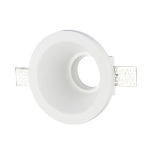 Portafaretto LED da Incasso Rotondo GU10 e GU5.3 (MR16) Corpo in Gesso Bianco