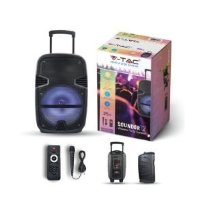 35W Trolley Ricaricabile Microfono Cablato Telecomando RGB per Cassa 12 pollici