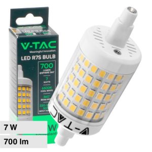7W R7S LUCE 4000K NATURALE  SKU 212714   V-TAC Lampadina LED  28x78mm