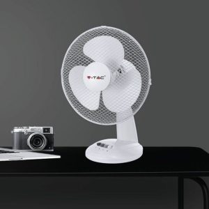 Ventilatore da Scrivania 40W 3 Pale a 3 Velocità Rotante Colore Bianco (340mm)