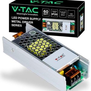 Alimentatore Slim 60W 12V 5A  in Metallo  con 1 Uscita 130x50x31mm IP20