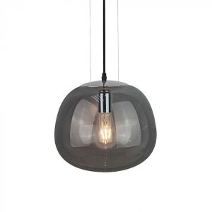 SKU 3887 VT-7292  V-TAC Lampadario LED Sferico in Vetro a 3 Cavi con Portalampada E27 (Max 60W) Colore Grigio d: 300mm
