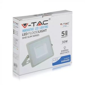 SKU 456 VT-30-G  V-TAC PRO Faro LED SMD Chip Samsung 30W Colore Grigio 6400K IP65