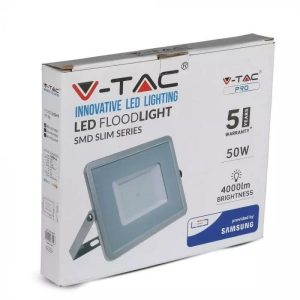 SKU 465 VT-50-G V-TAC PRO Faro LED SMD Chip Samsung 50W Colore Grigio 6400K IP65