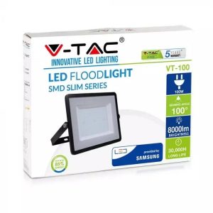SKU 414 VT-100-BV-TAC PRO Faro LED SMD Chip Samsung 100W Colore Nero 6400K IP65