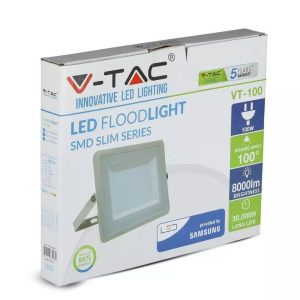 SKU 474 VT-100-G V-TAC PRO Faro LED SMD Chip Samsung 100W Colore Grigio 6400K IP65