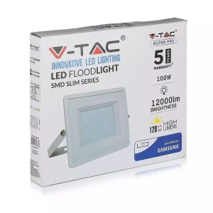 SKU 769 VT-106-W  V-TAC PRO Faro LED SMD Chip Samsung 100W 120LM/W Colore Bianco 6400K IP65
