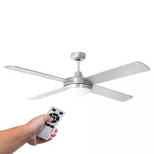 VENTILATORE LED DA SOFFITTO 2*E27 CON MOTORE A CORRENTE CONTINUA DA 35W 4 PALE CONTROLLO DA REMOTO