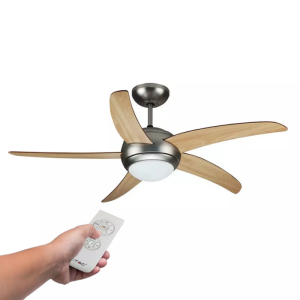 Ventilatore LED da Soffitto 2*E27 con Motore a Corrente Alternata da 60W con Telecomando 5 pale